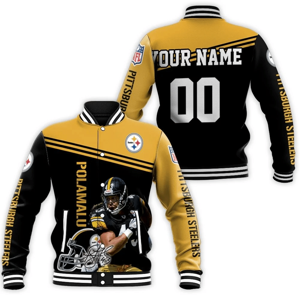 Troy Polamalu Pittsburgh Steelers Legend Signed 3D Personalized Baseball Jacket For Men Women