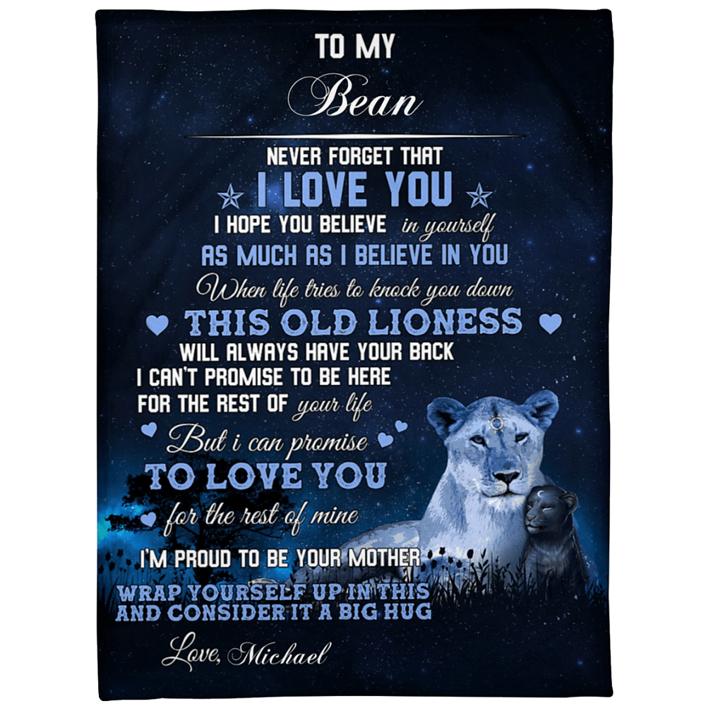 To My Daughter Son I’M Proud To Be Your Mother From Old Lioness Blanket Gift For Daughter Son From Mom Birthday Gift Home Decor Bedding Couch Sofa Soft And Comfy Cozy