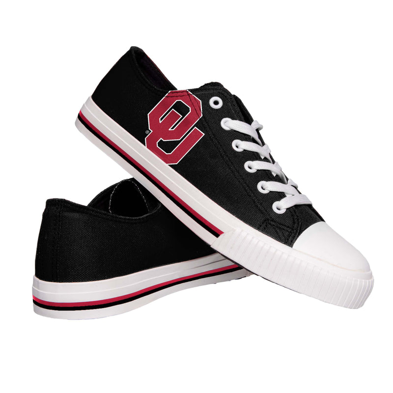 Oklahoma Sooners NCAA Mens Low Top Big Logo Canvas Shoes