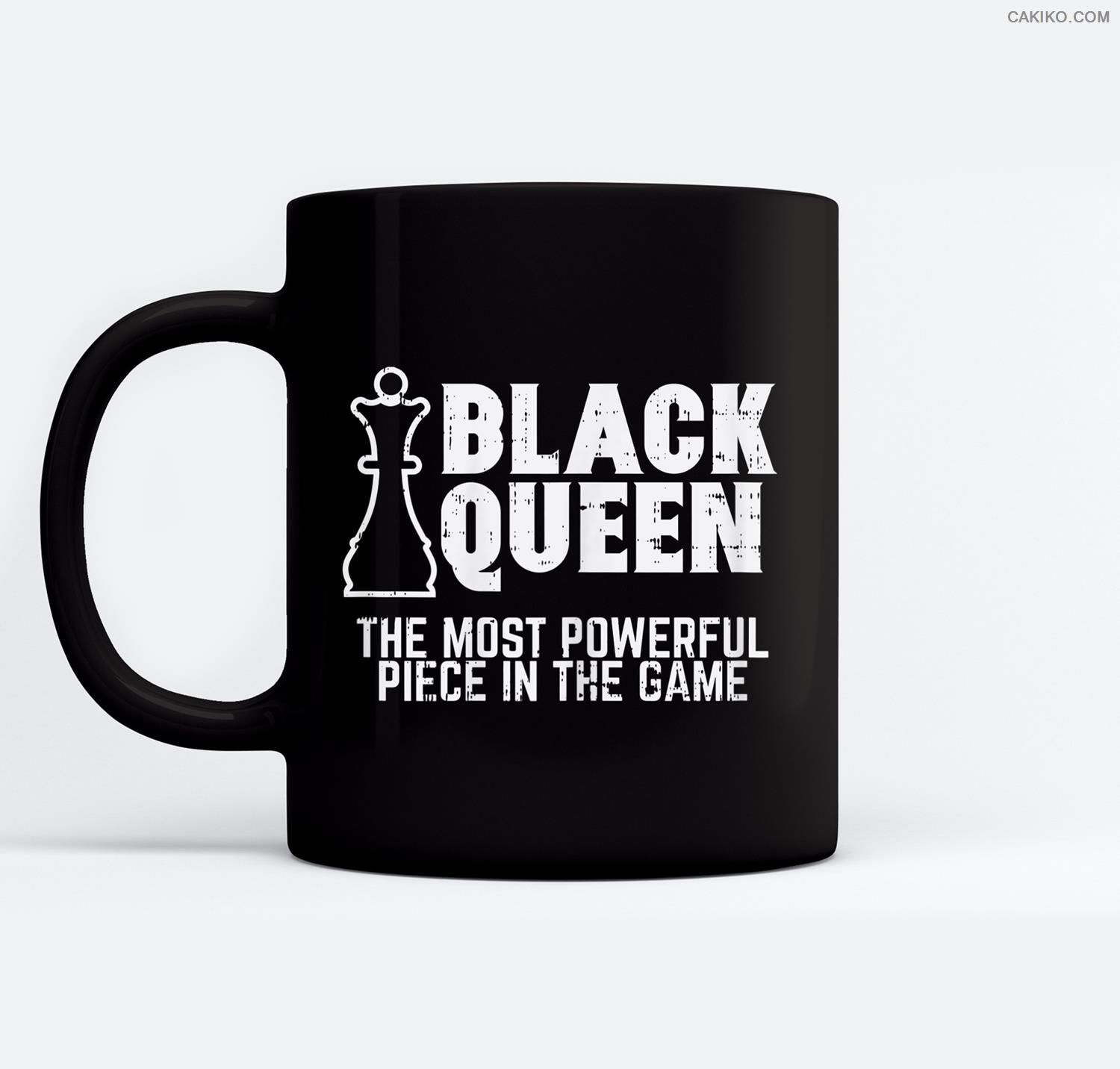 Womens Black Queen Most Powerful Chess African American Women Gift Ceramic Coffee Black Mugs