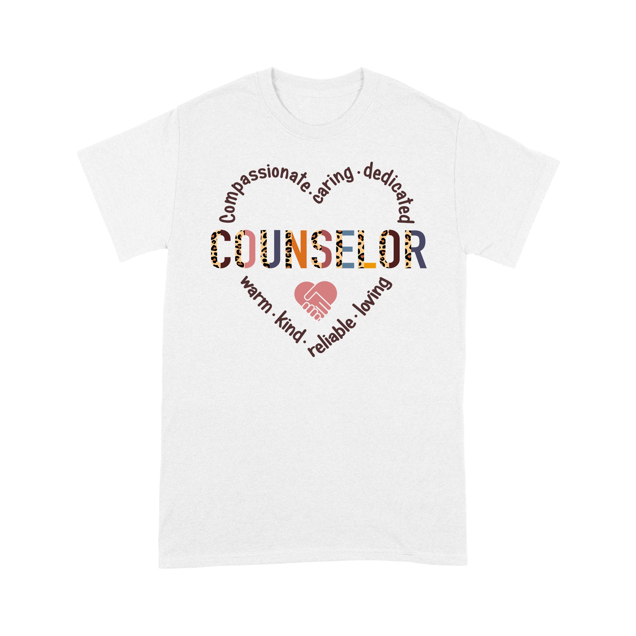 Counselor Leopard Pattern Heart Shape T-Shirt – Premium T-Shirt