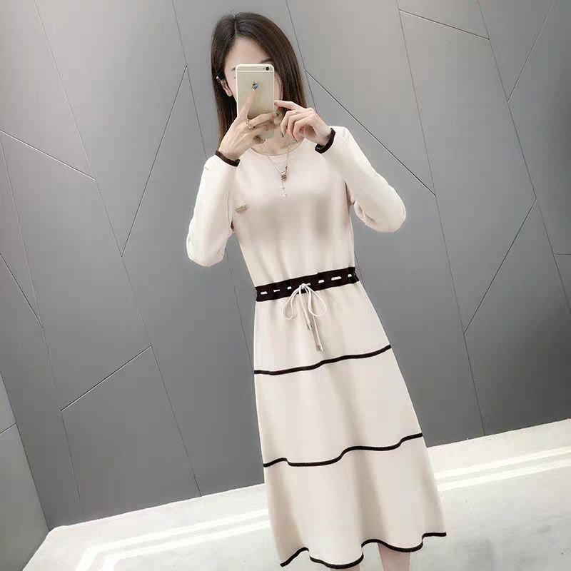 Women Over The Knee Sweater Dress Female Autumn And Winter Clothing 2022 New Base Inside The Knit Long Sweater Thickening Tide alx