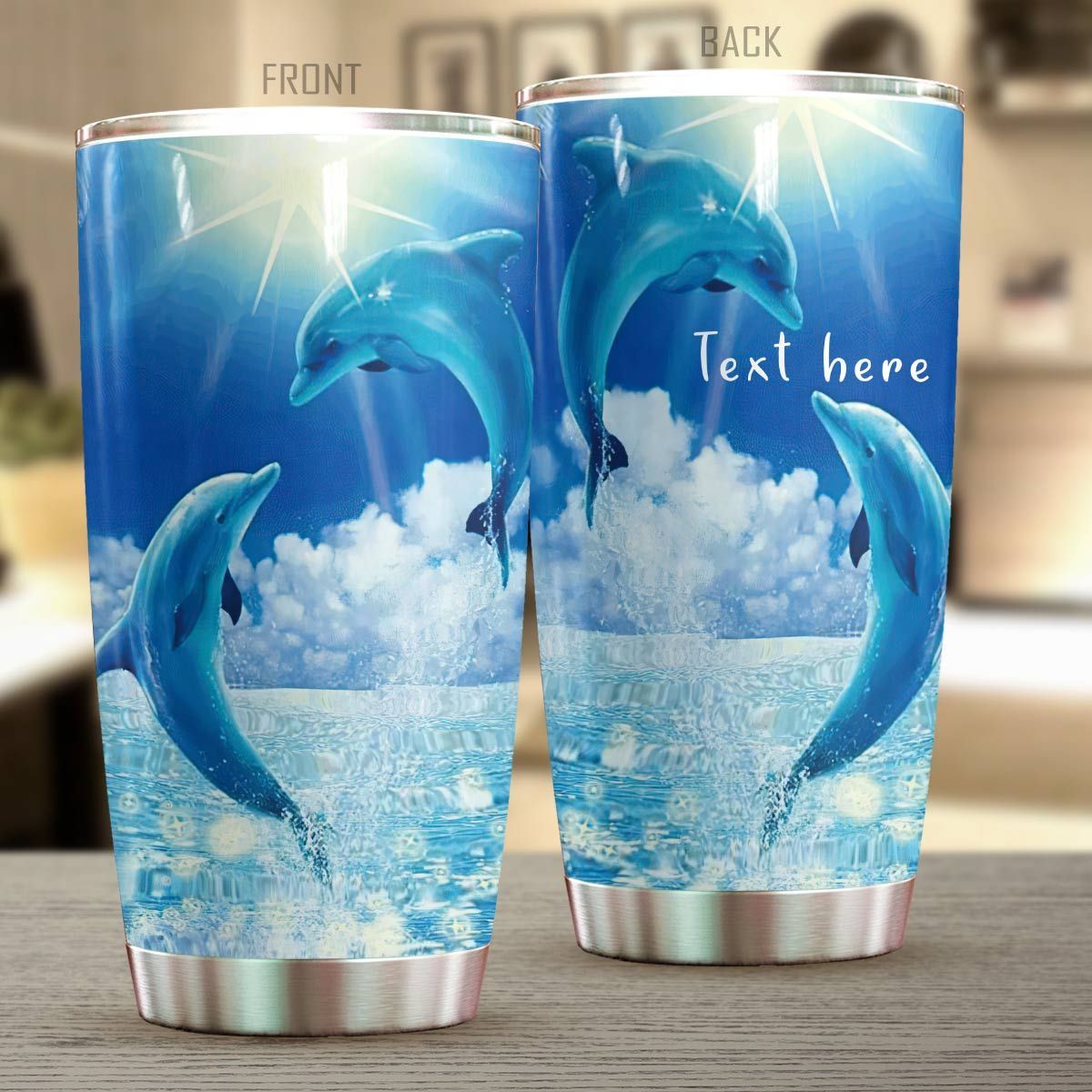 56KKANM-DOLPHIN TUMBLER PERSONALIZED LOVELY DOLPHIN