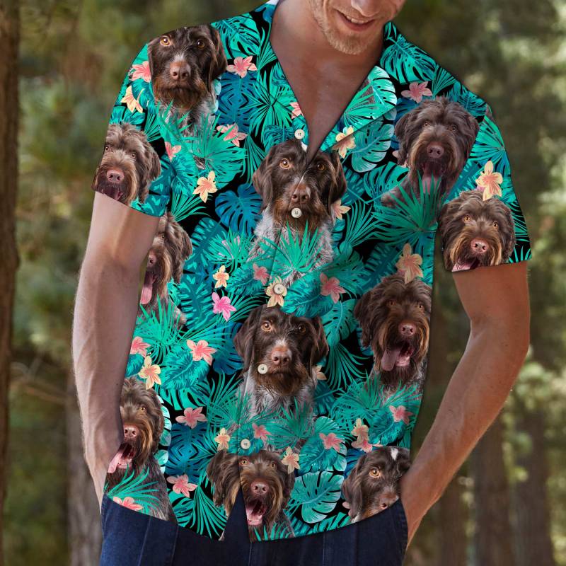 German Wirehaired Pointer Tropical Hawaiian Shirt Ha85145