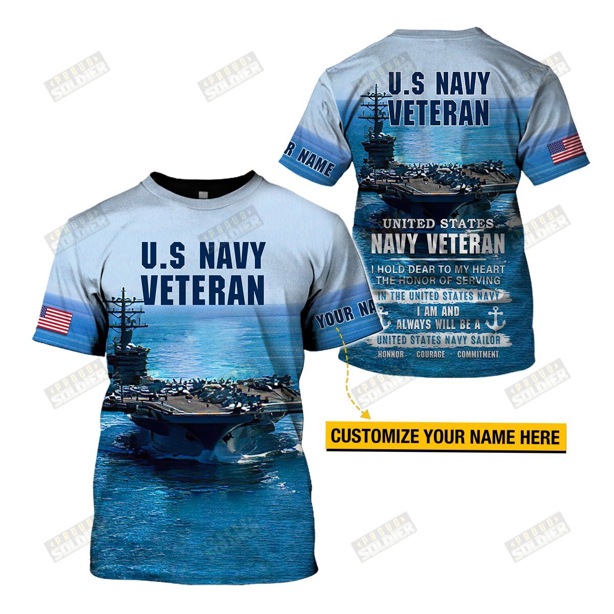 3D All-Over Printed “Us Navy Veteran” (Hc-Nh41)