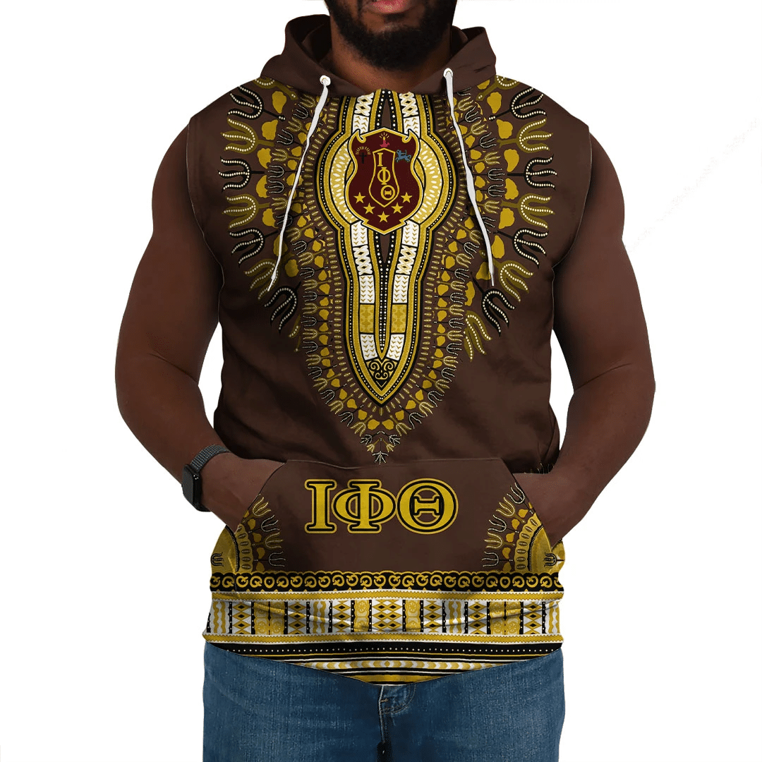 Wonderprint Hoodie Iota Phi Theta Dashiki Sleeveless Hoodie Lt10