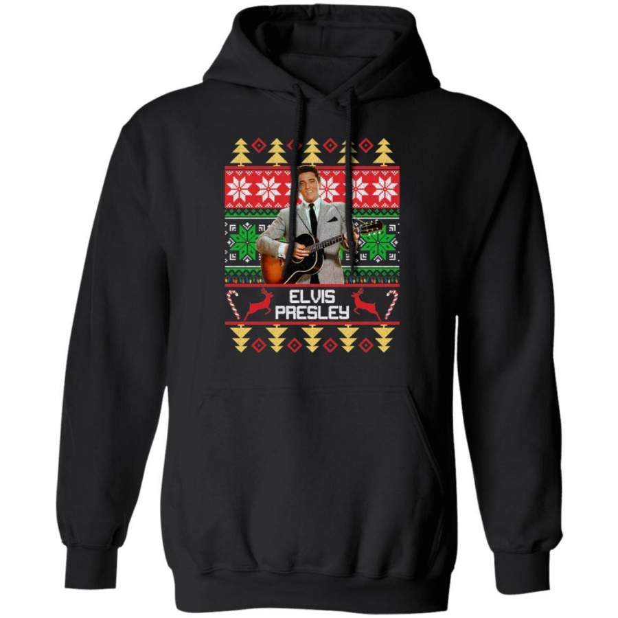 Elvis Presley Christmas Ugly Sweater Style Hoodie Cool Xmas Gift For Fans MT11