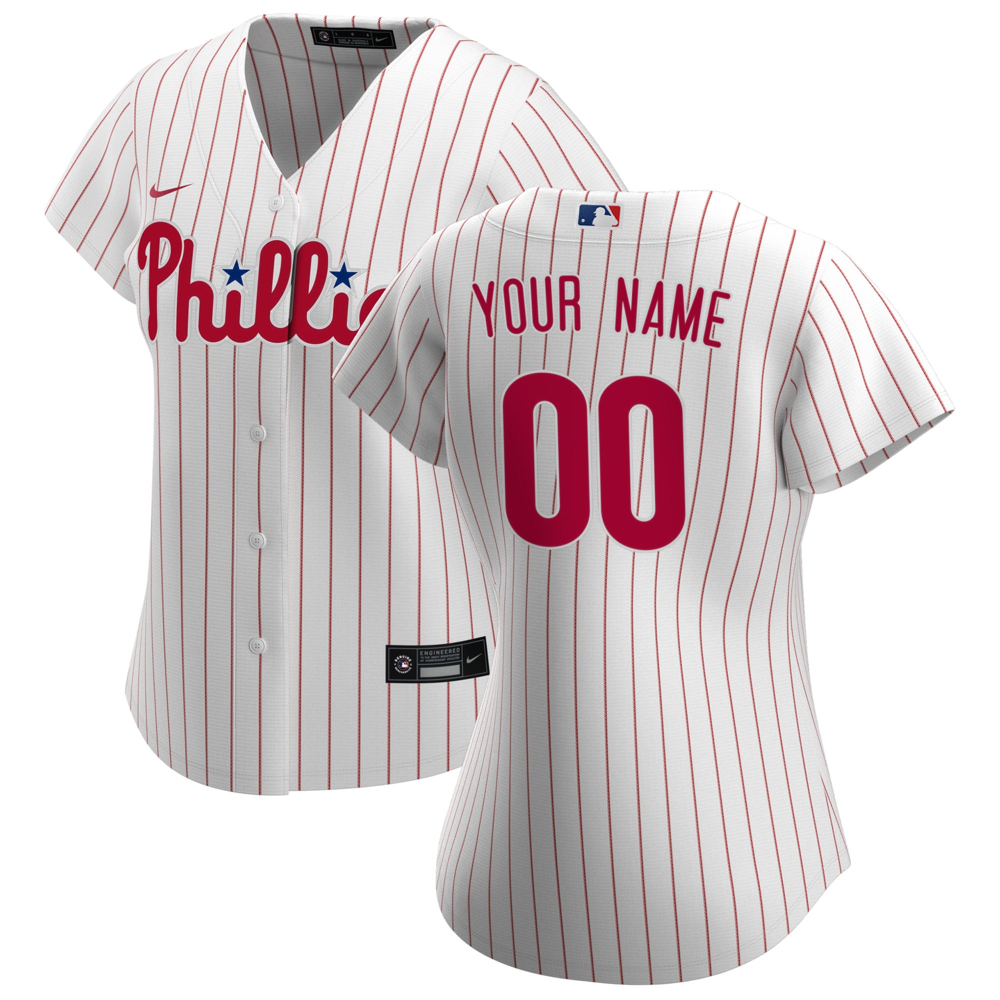 Women’s Philadelphia Phillies White Home Custom Jersey