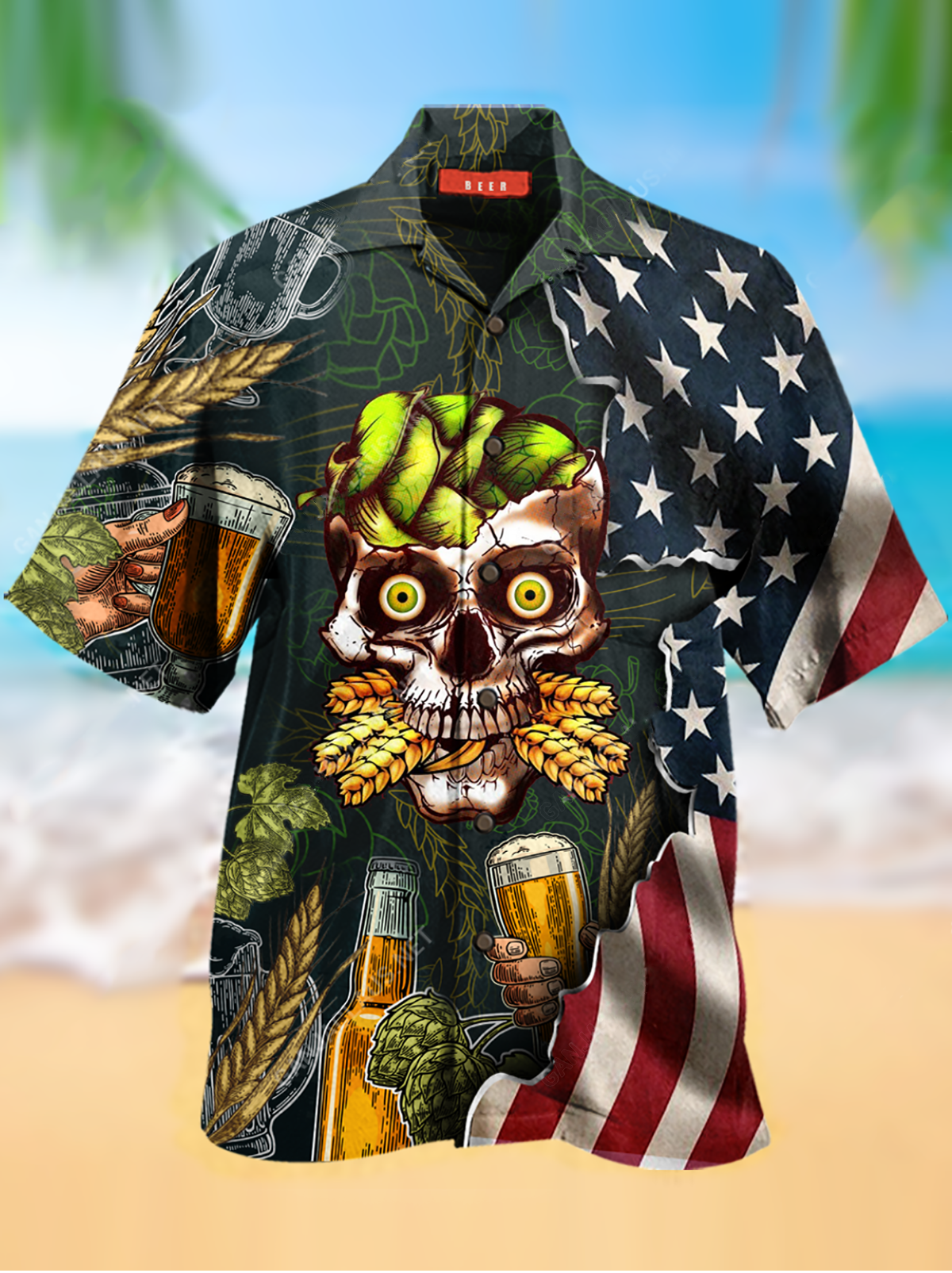 Skull Beer Hawaii Shirt Unisex Adult Ha87061