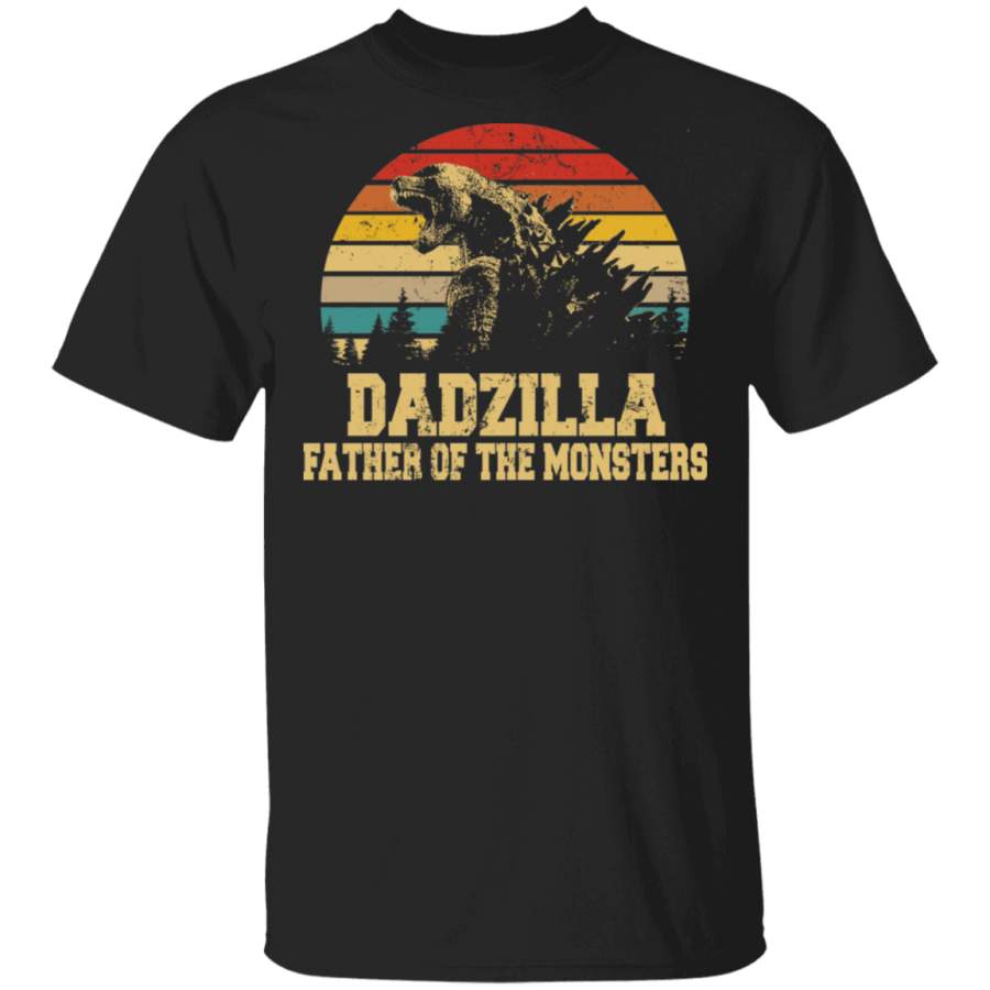 Vintage Retro Dadzilla Father Of Monster Cool Godzilla Father’s Day T-Shirt