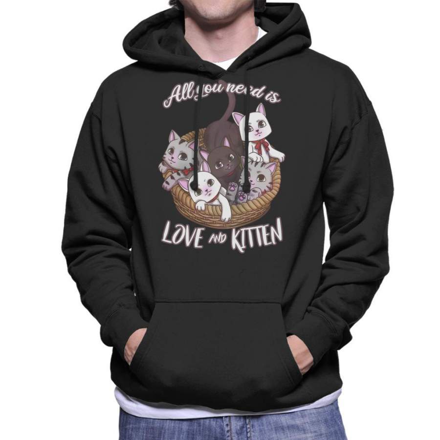 All You Need Is Love And Kitten Men’s Hooded Sweatshirt