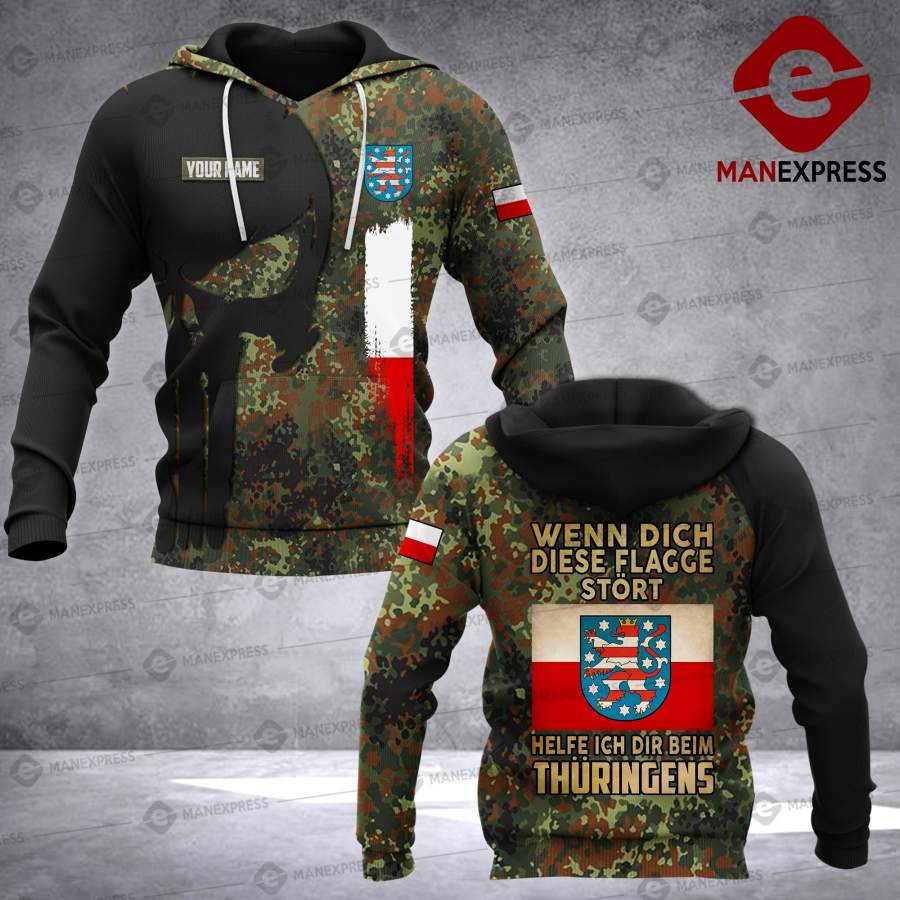 Thüringen Skull Camo Customize Hoodie-3D MPP