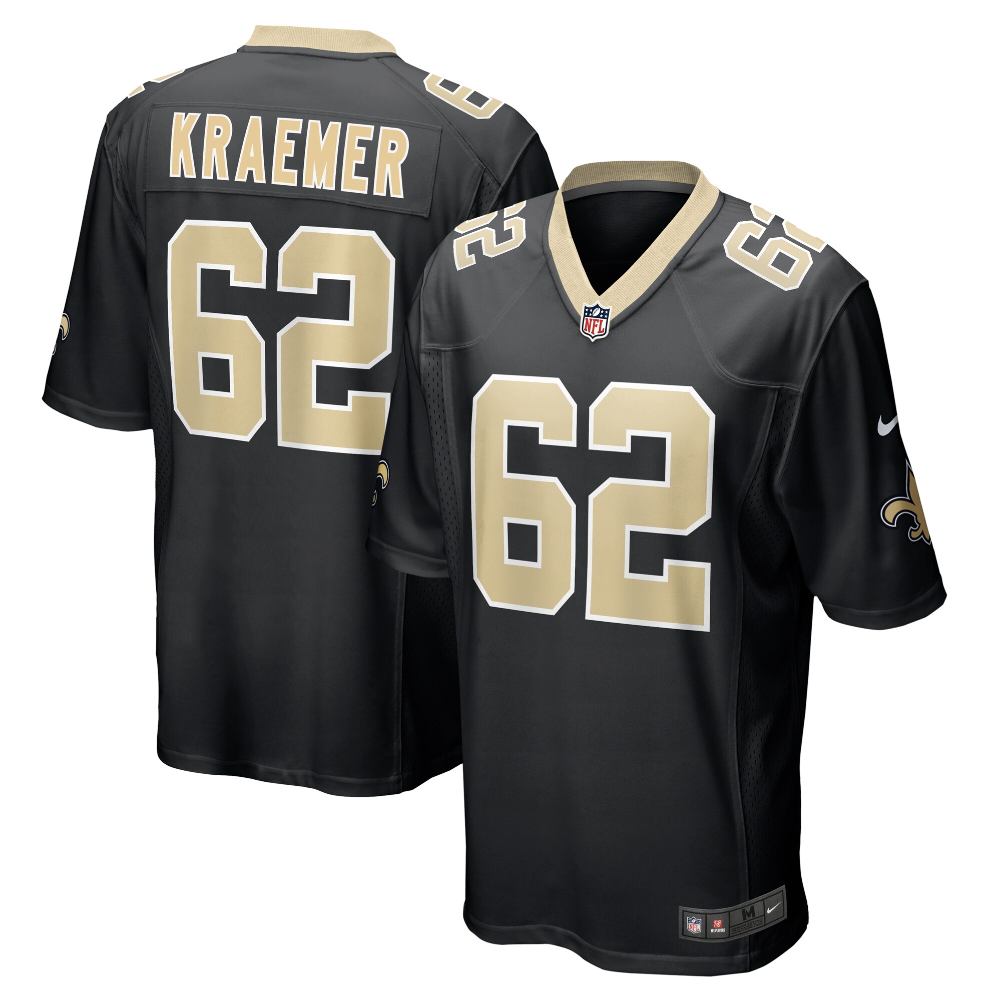 Tommy Kraemer New Orleans Saints Team Game Jersey – Black