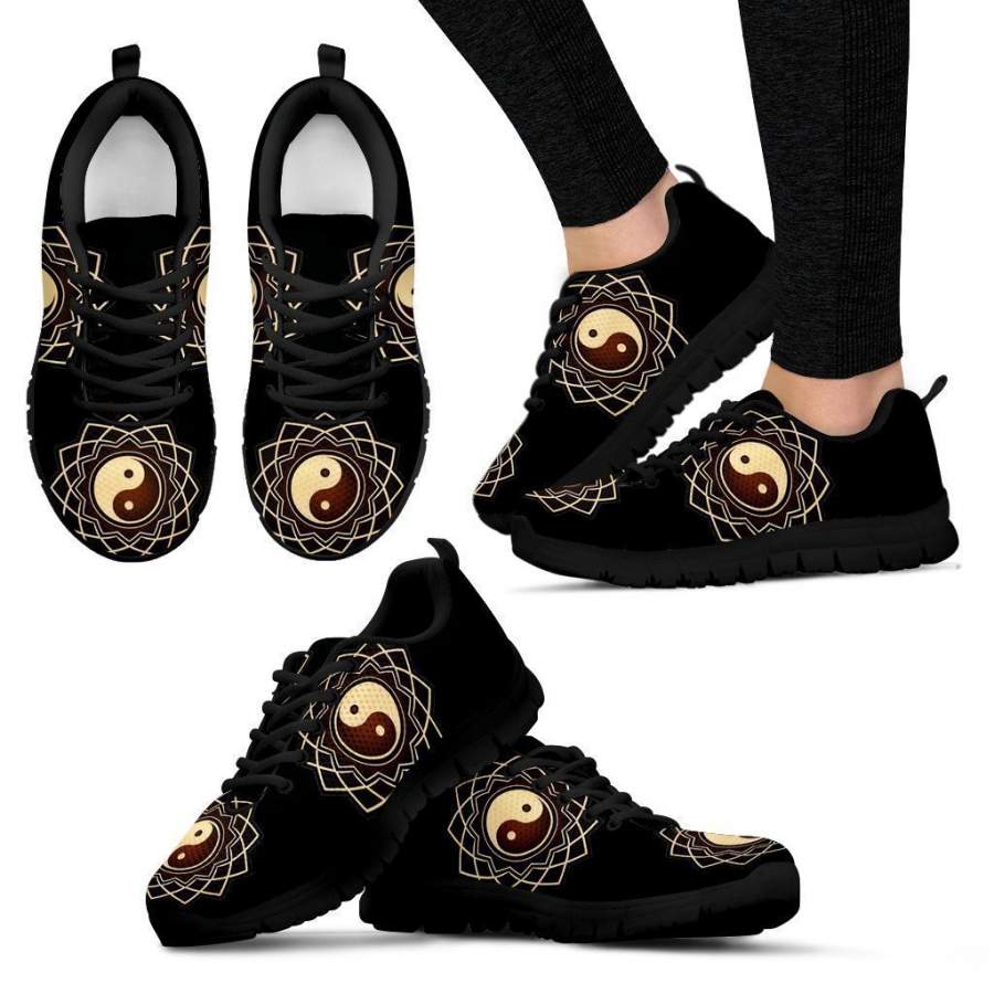 Yin and Yang Black Women’s Sneakers