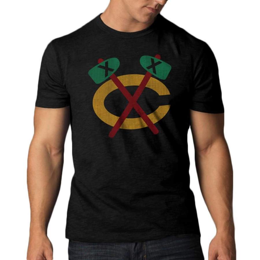 Chicago Blackhawks – Logo Scrum Premium T-Shirt