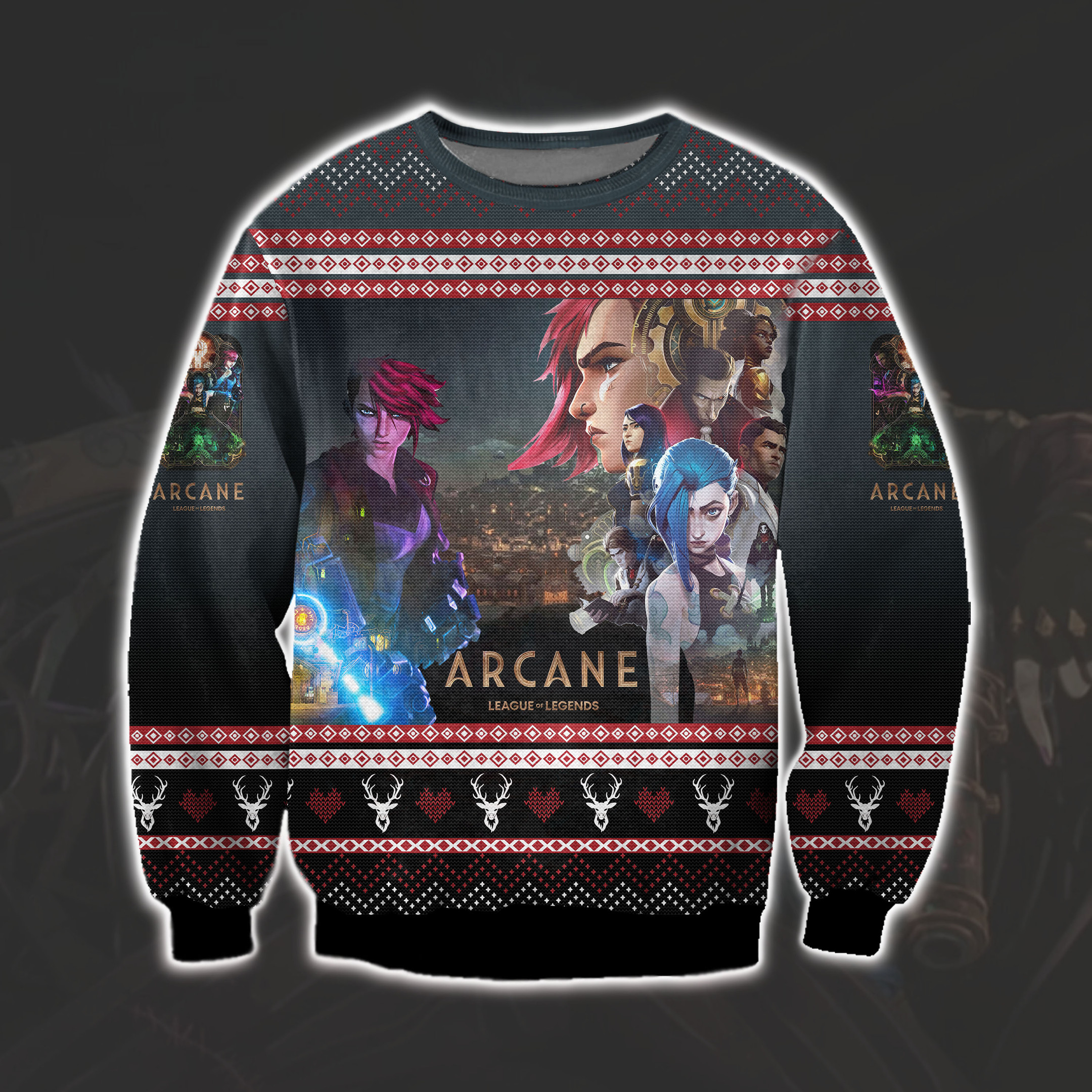 Netflix Arcane Vi Ugly Christmas Sweater