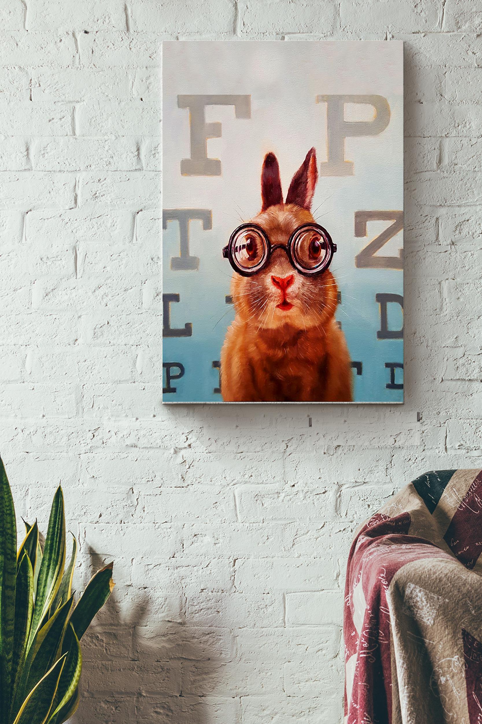 Rabbit Optometrist Poster Wrapped Canvas