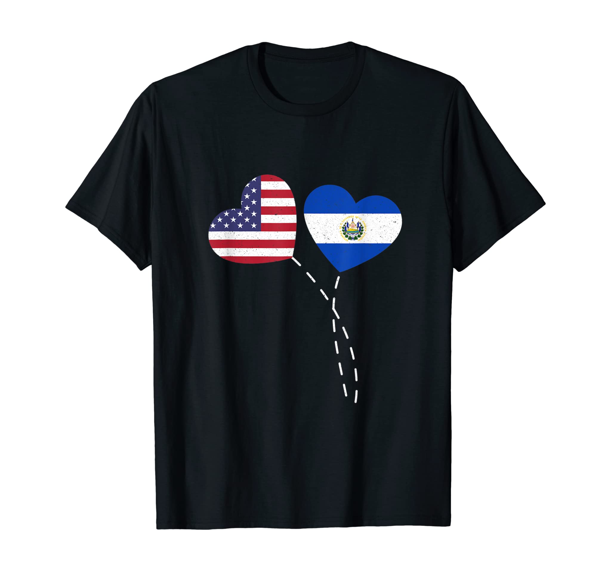 Loving El Salvador USA Flag Heart Salvadoran Americans Love T-Shirt