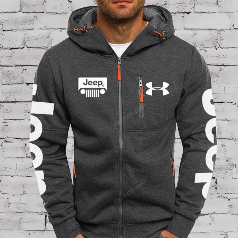 Under Armour Jeep Logo Pullover Casual Zip Hoodie Corethermax