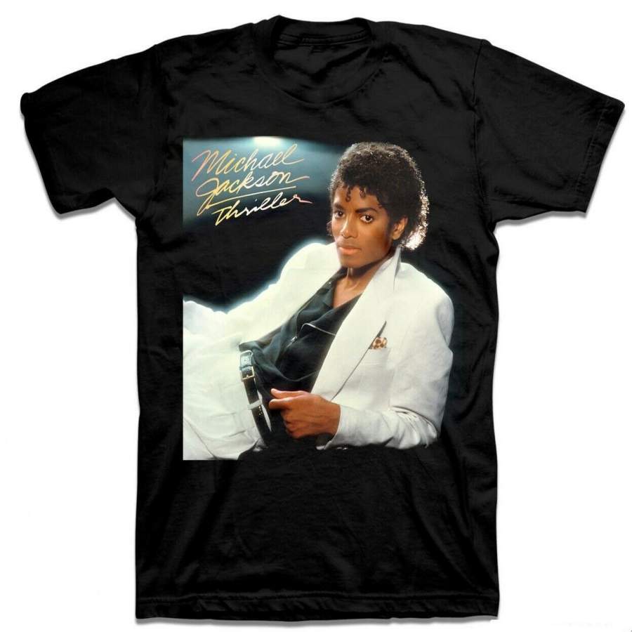 YPS Michael Jackson Thriller Album Cover Mens Black T-Shirt Tee