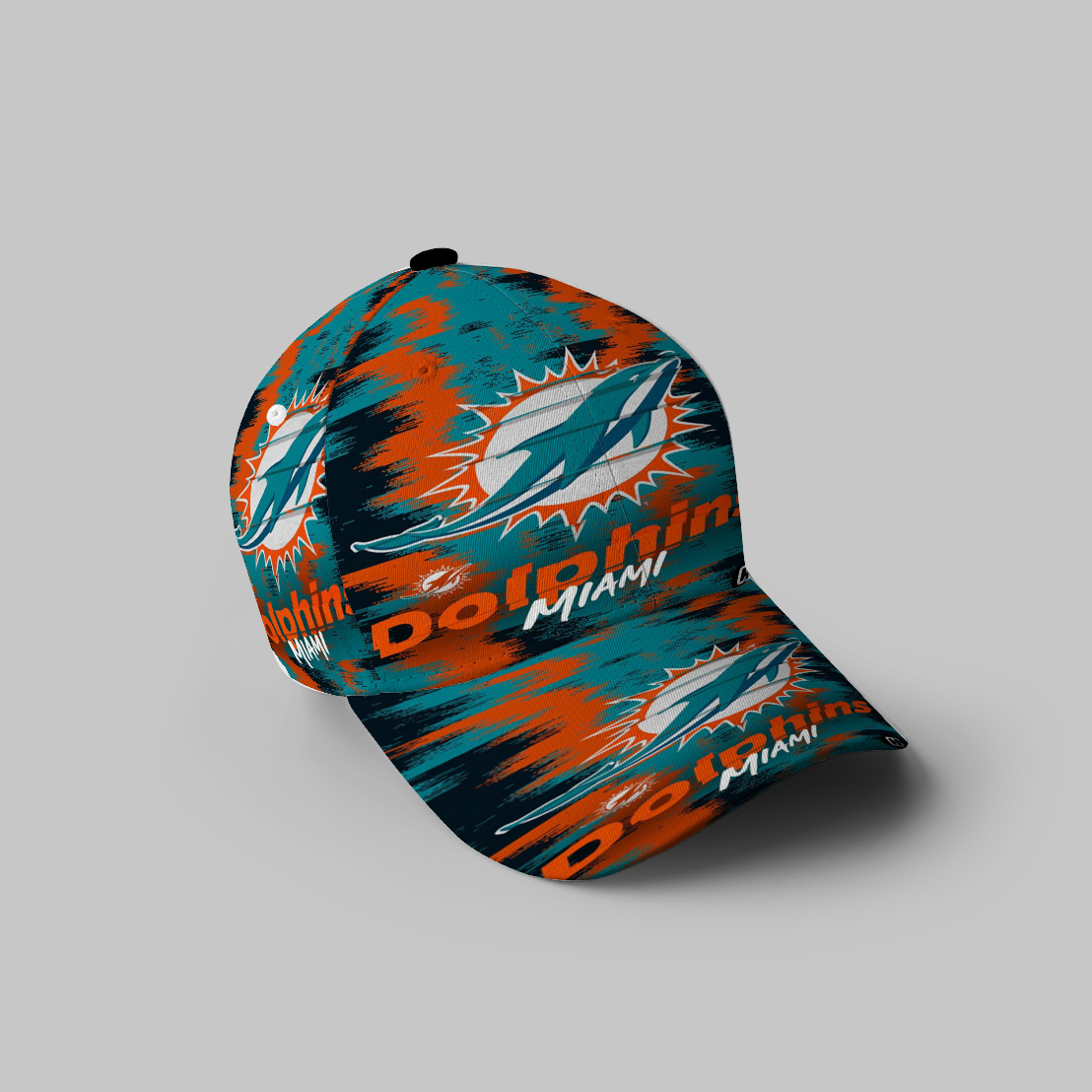 Miami Dolphins Logo Art 5 3D Printing Baseball Cap Classic Hat