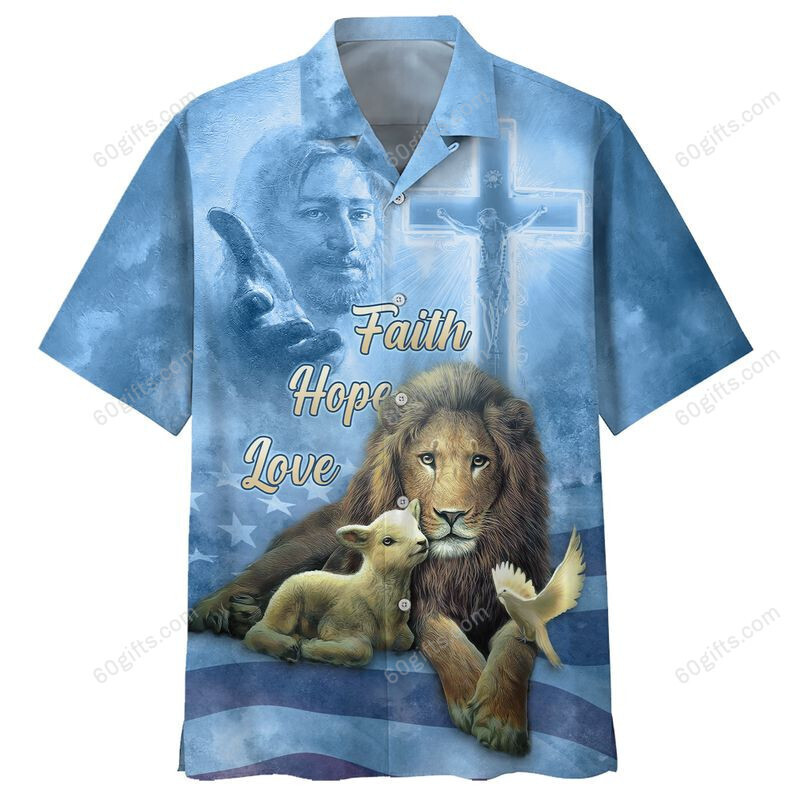 3D Jesus Hawaiian Shirt, Hoodie, Zip Hoodie, Hoodie Dress, Sweatshirt God Faith Hope Love Christian All Over Print