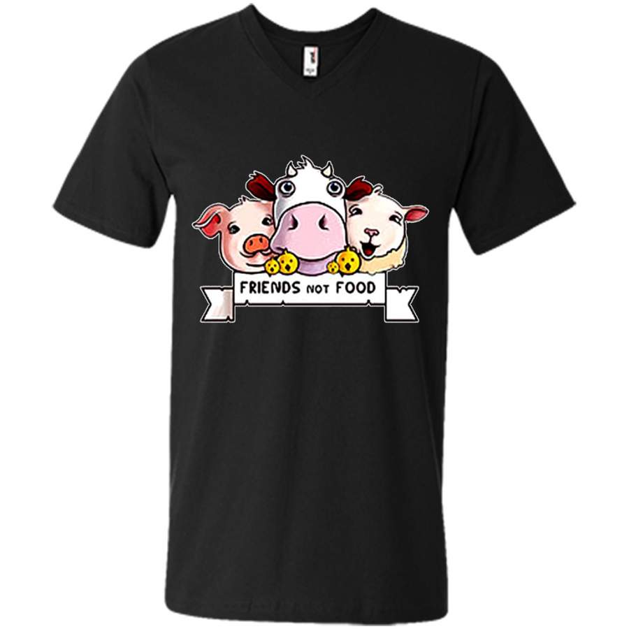 Animal Are Friends Not Food A – Canvas Unisex V-Neck Shirt