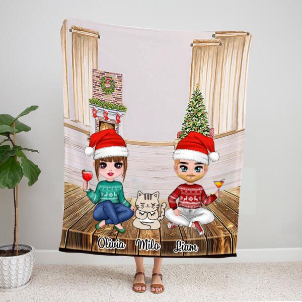 Personalized Custom Couple Blankets – Best Christmas Gifts For Cat Lovers – Up To 4 Cats