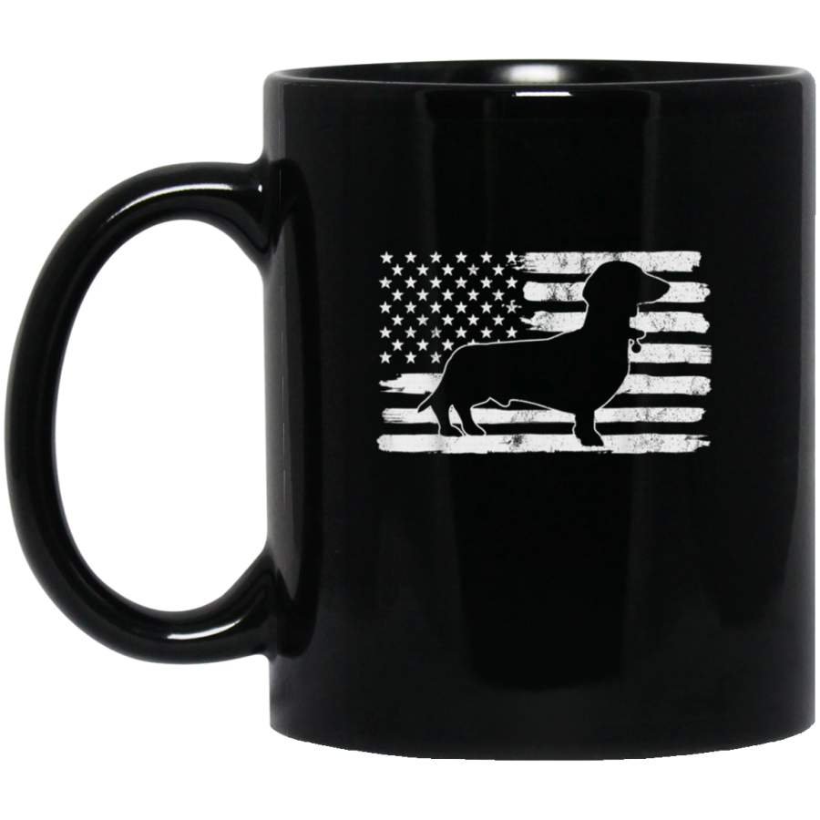 Dachshund USA Flag America 4th Of July Vintage Mug