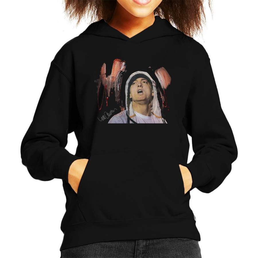 Sidney Maurer Original Portrait Of Eminem Kid’s Hooded Sweatshirt