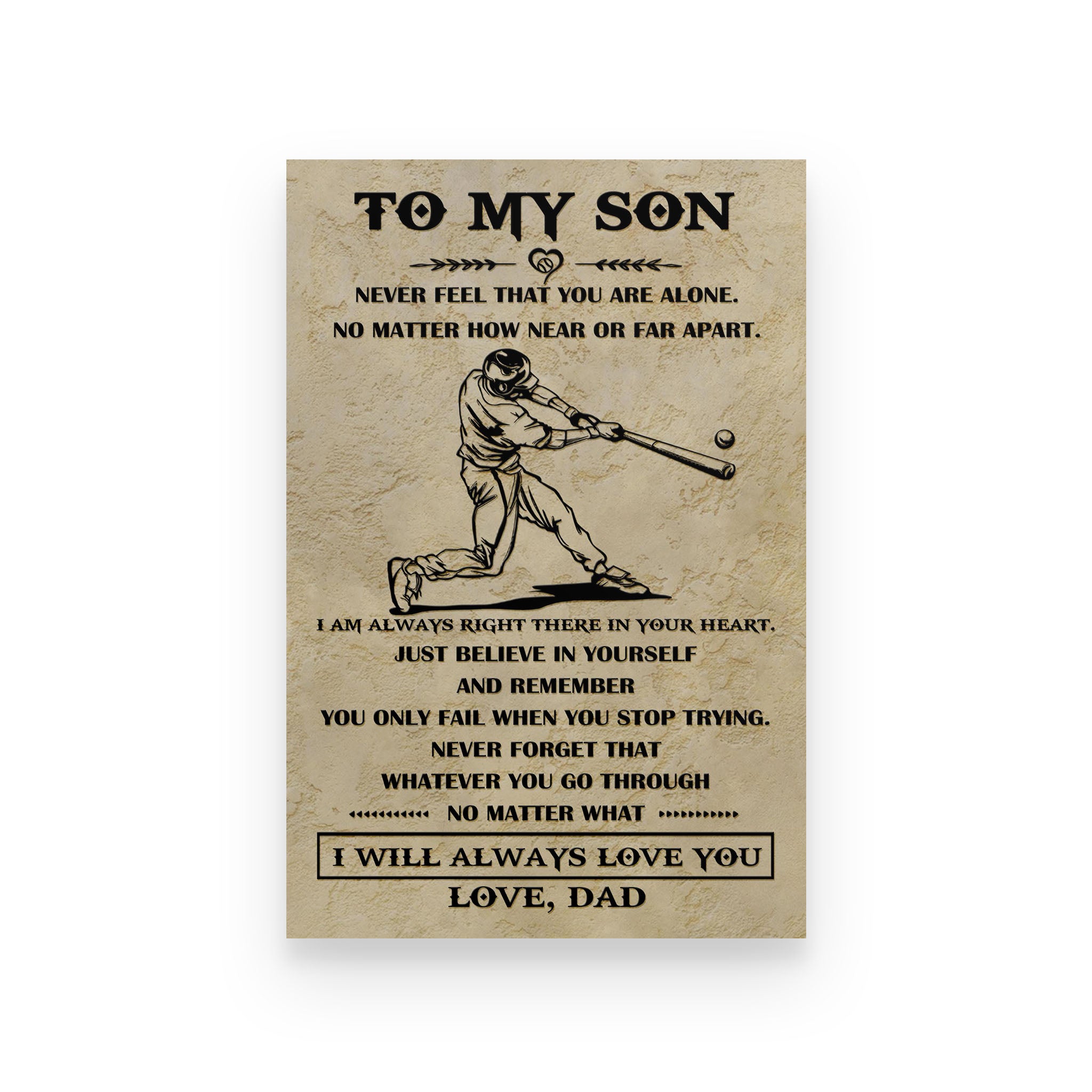 baseball poster dad to son  i will always love you