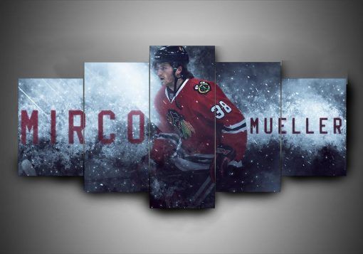 Chicago Blackhawks Mirco Mueller Sport 5 Panel Canvas Art Wall Decor