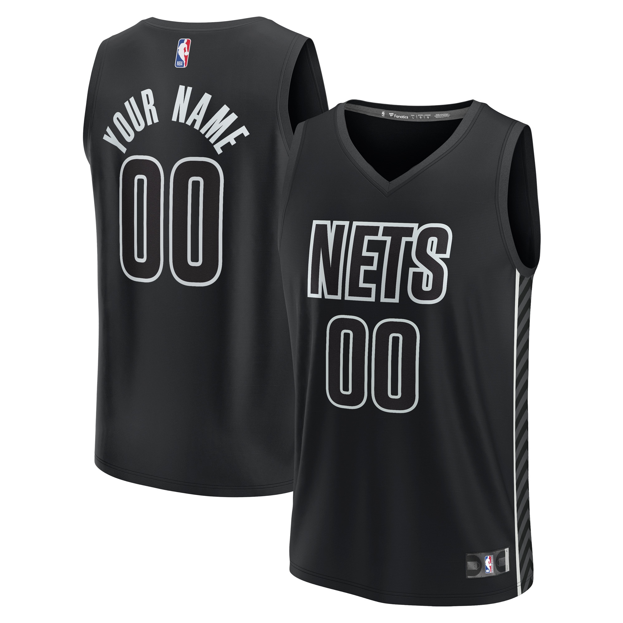 Brooklyn Nets Custom Fast Break Jersey – Statement Edition – Black