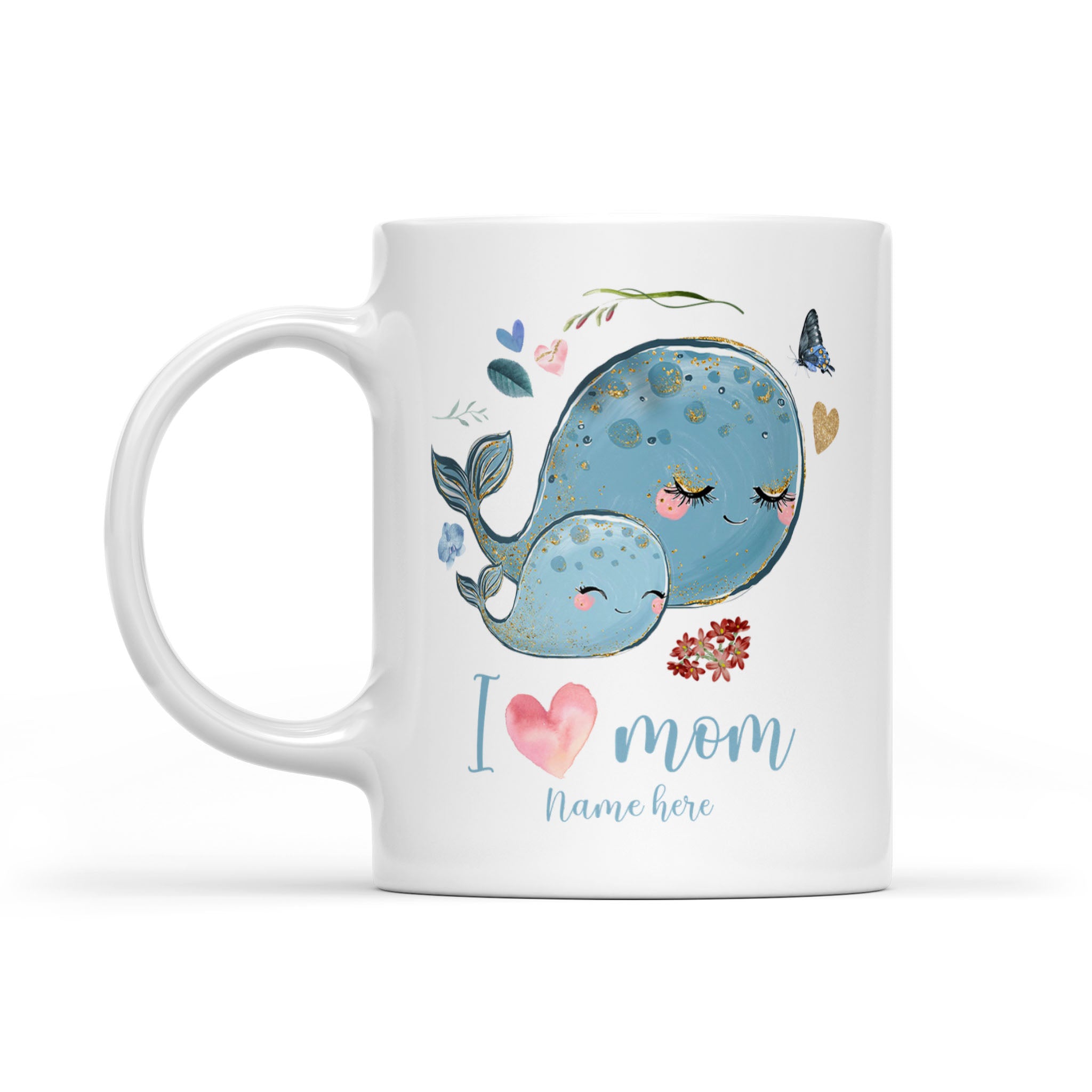 Whale Mum I Love You Personalized Mug, Cute Mug Mother’s Day Gift For Mom – TNN245D02