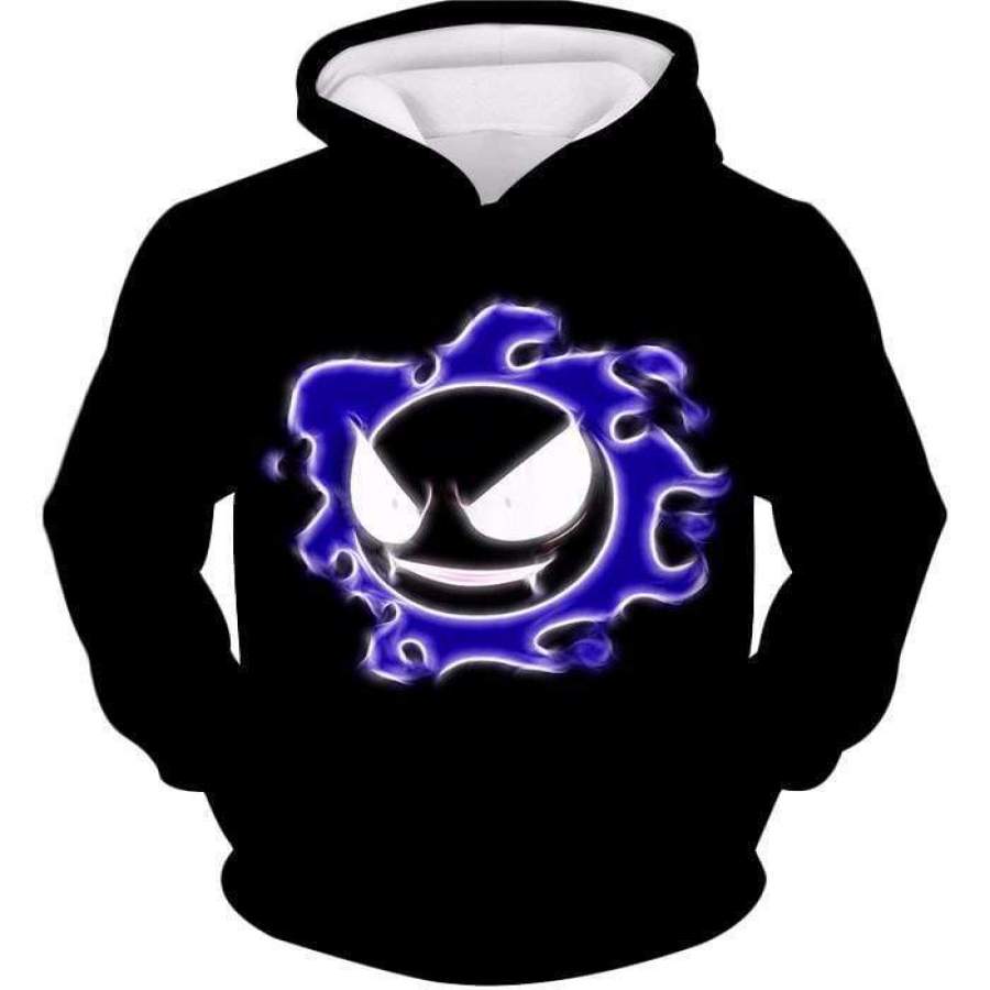 Pokemon Ghastly Ghost Type Pokemon Black Hoodie  - Pokemon Hoodie Animood