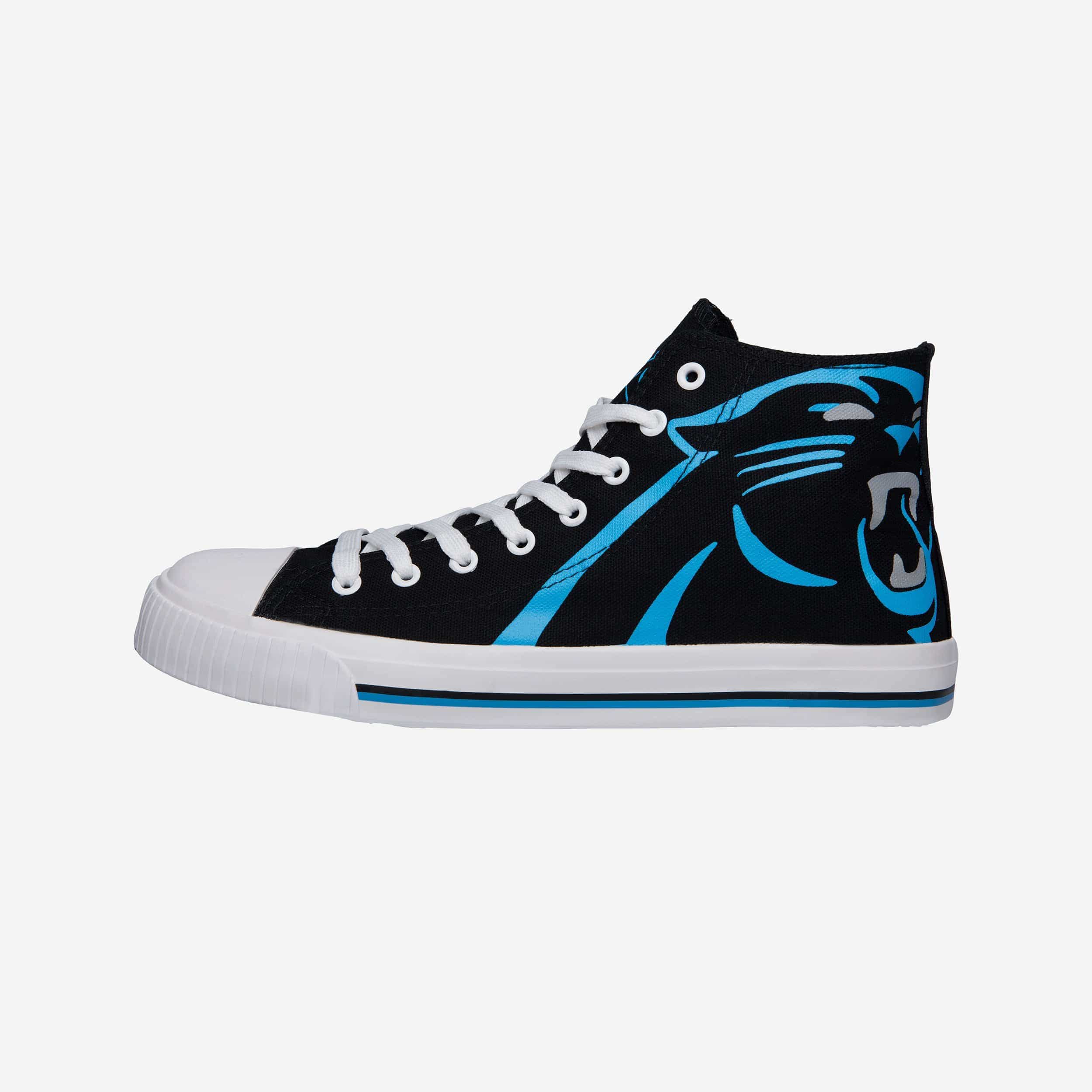 Carolina Panthers Mens High Top Big Logo Canvas Shoe