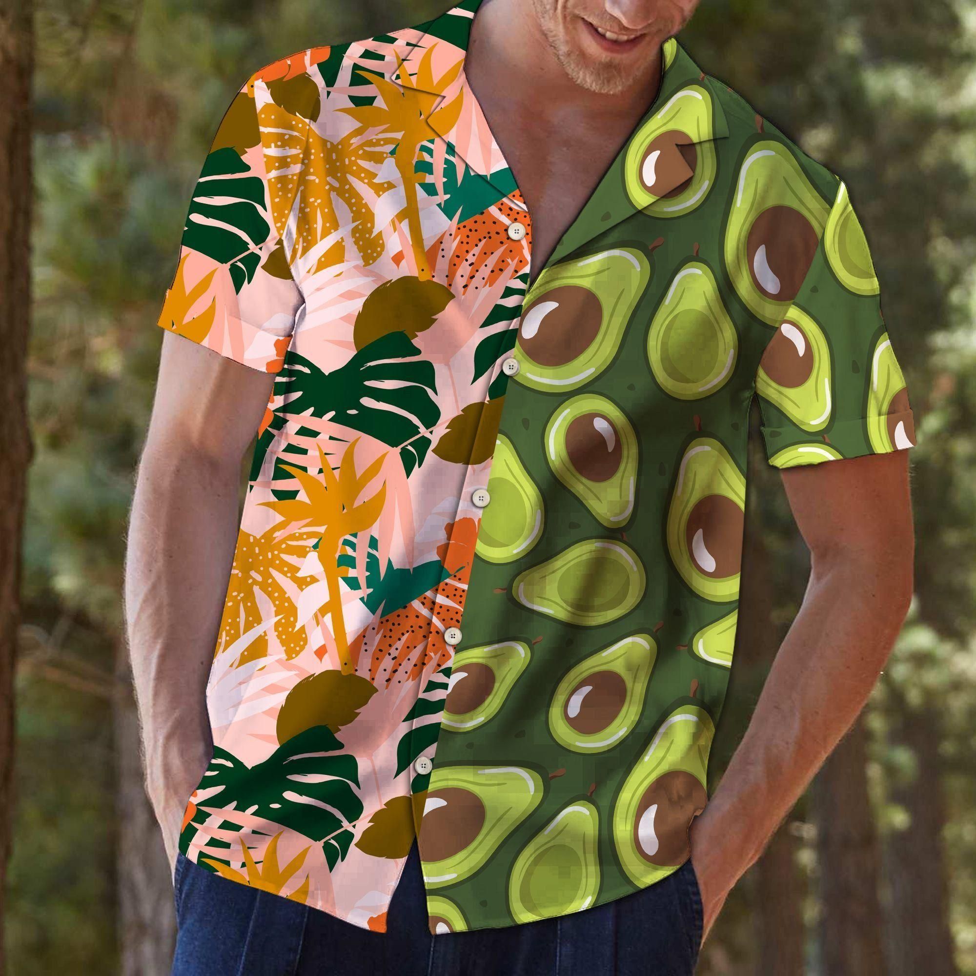 Avocado Jungle Aloha Hawaiian Shirt Colorful Short Sleeve Summer Beach Casual Shirt For Men And Women