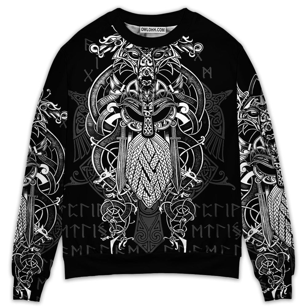 Viking Warrior Blood Pattern – Sweater  – Ugly Christmas Sweaters  – Owl Ohh