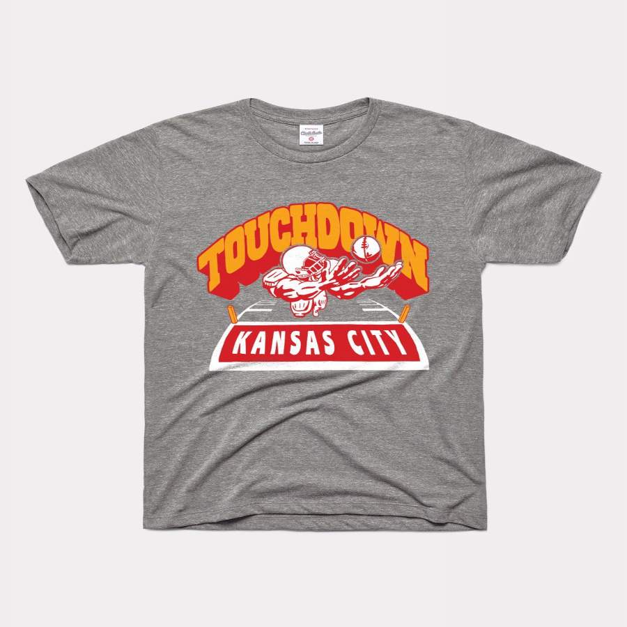 Touchdown Kansas City Vintage Grey Arrowhead T-Shirt