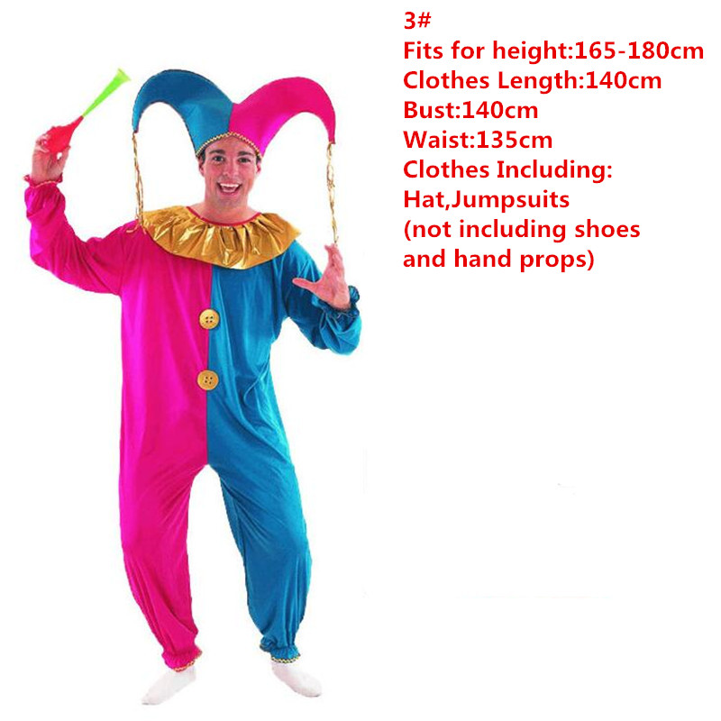 Adults Colorful Clown Lovers Women Men Costumes Masquerade Party Decoration Year Costume Cosplay Birthday alx