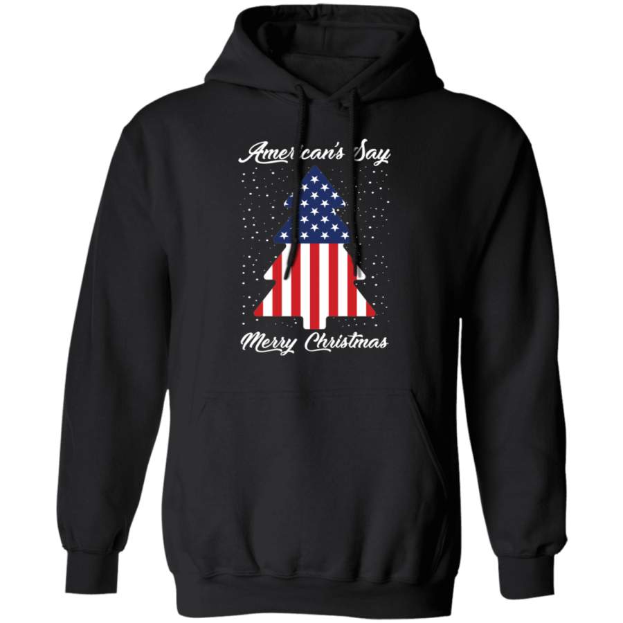 American’s Say Merry Christmas Ugly Christmas Pullover Hoodie