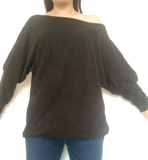 sweater women new Spring/Autumn/winter Fashion Sexy Dew shoulder long Batwing Sleeve knitting Sweater Solid women clothing alx