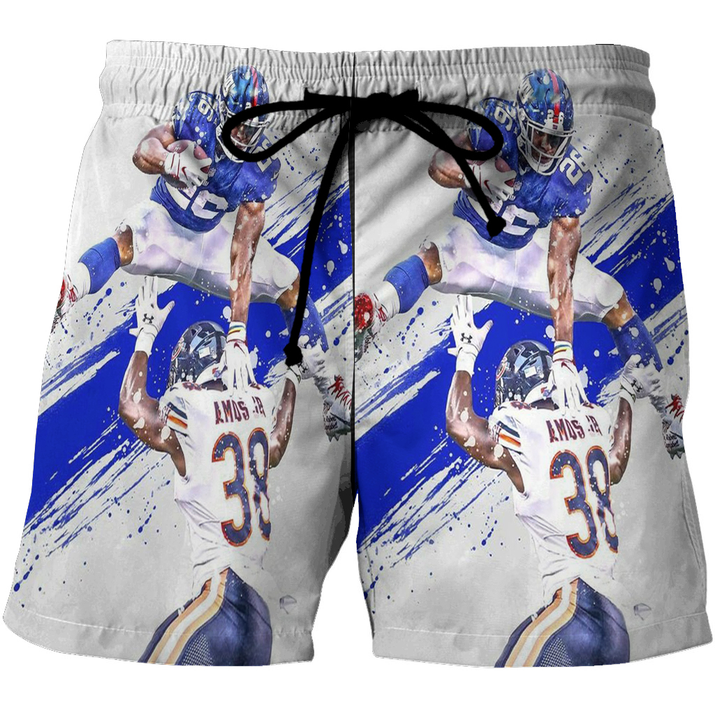 New York Giants Saquon Barkley9 3D All Over Print Summer Beach Hawaiian Short