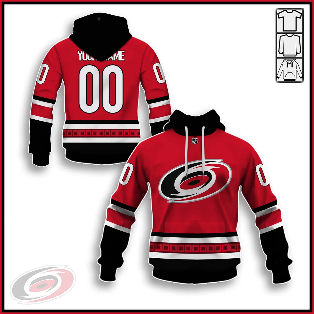 Carolina Hurricanes Custom Name Number 2020 Home Jersey Pullover Hoodie