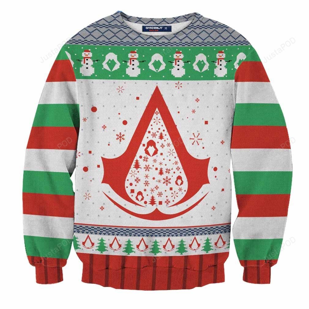 Assassins Creed Ugly Christmas Sweater, All Over Print Sweatshirt