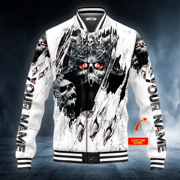 Tiger Scratch Skull Personalized 3D All Over Printed Men Jacket Us Size