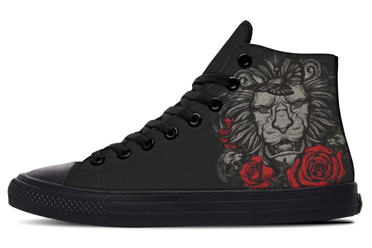 Tattoo Lion High Top Vans Shoes