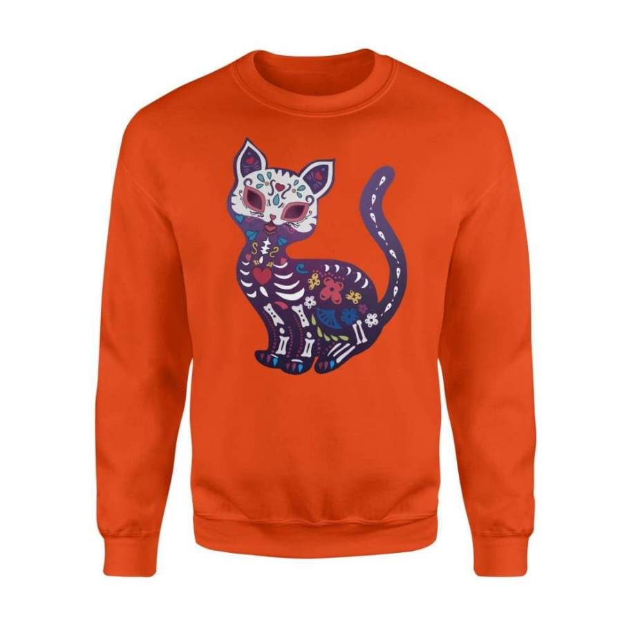 Scary Cat Halloween Costume Gift Shirt – Standard Fleece Sweatshirt