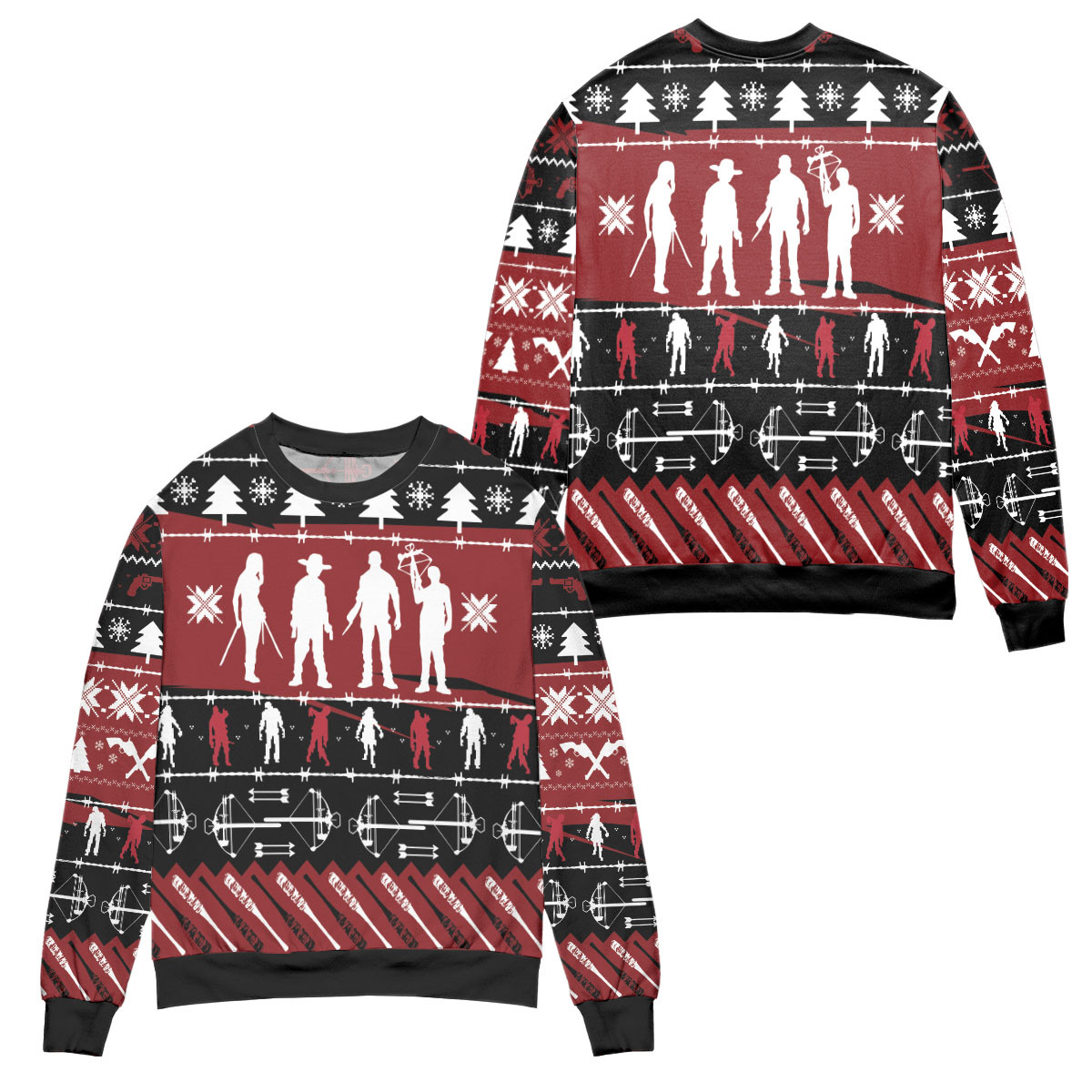 The Walking Dead Knitting Pattern Ugly Christmas Sweater – All Over Print 3D Sweater