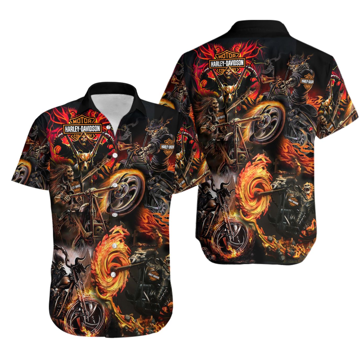 Hwhl | Harley Davidson Hawaiian Shirt – Cool Gift For Motorcyclist ...